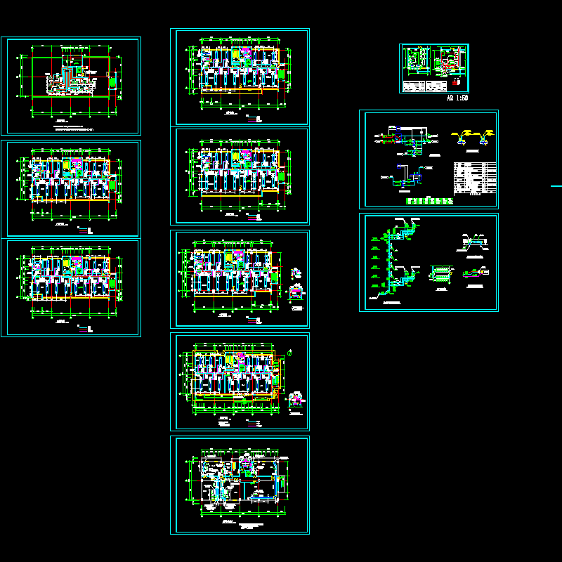 [CAD]上6层科技大楼空调图（总共11页图纸）.dwg