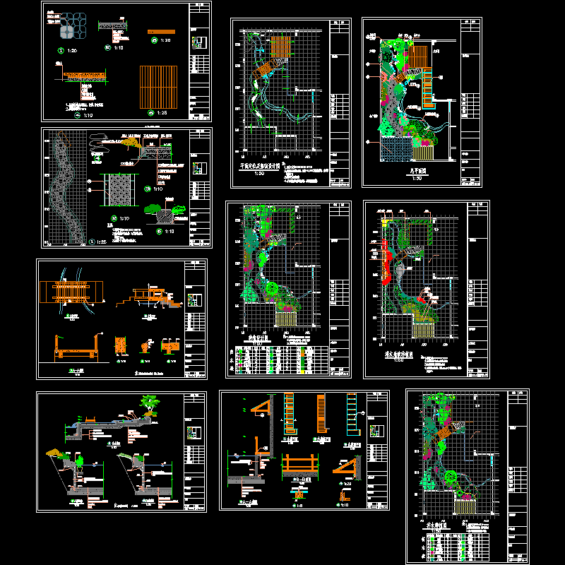 庭院景观CAD施工图（总共10页图纸）.dwg