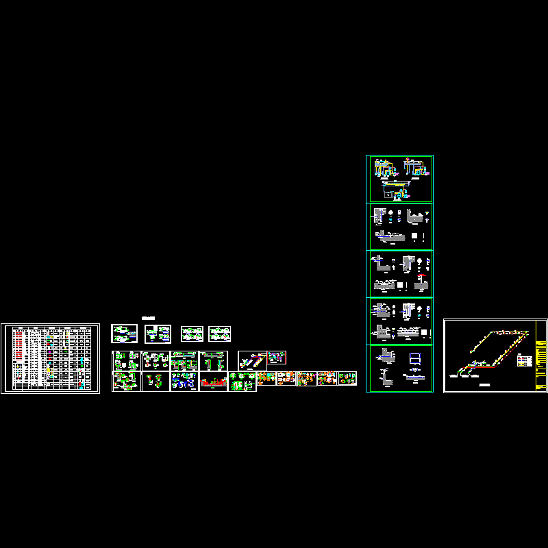 游泳池附件安装CAD施工图纸(溢水口)(dwg)