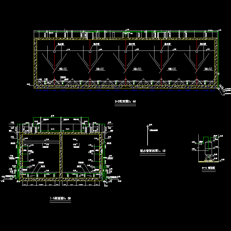 uasb池剖面图及平面图.dwg