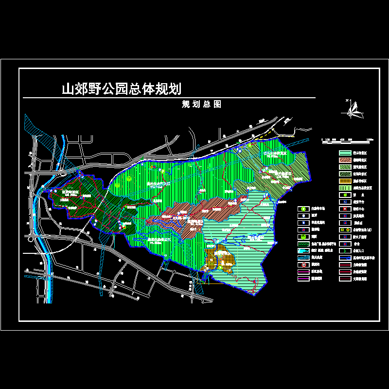 山郊野公园总体规划平面CAD图纸(dwg)