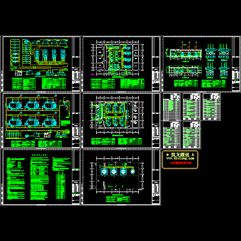 2462平米单层空调动力机房CAD施工图纸.dwg