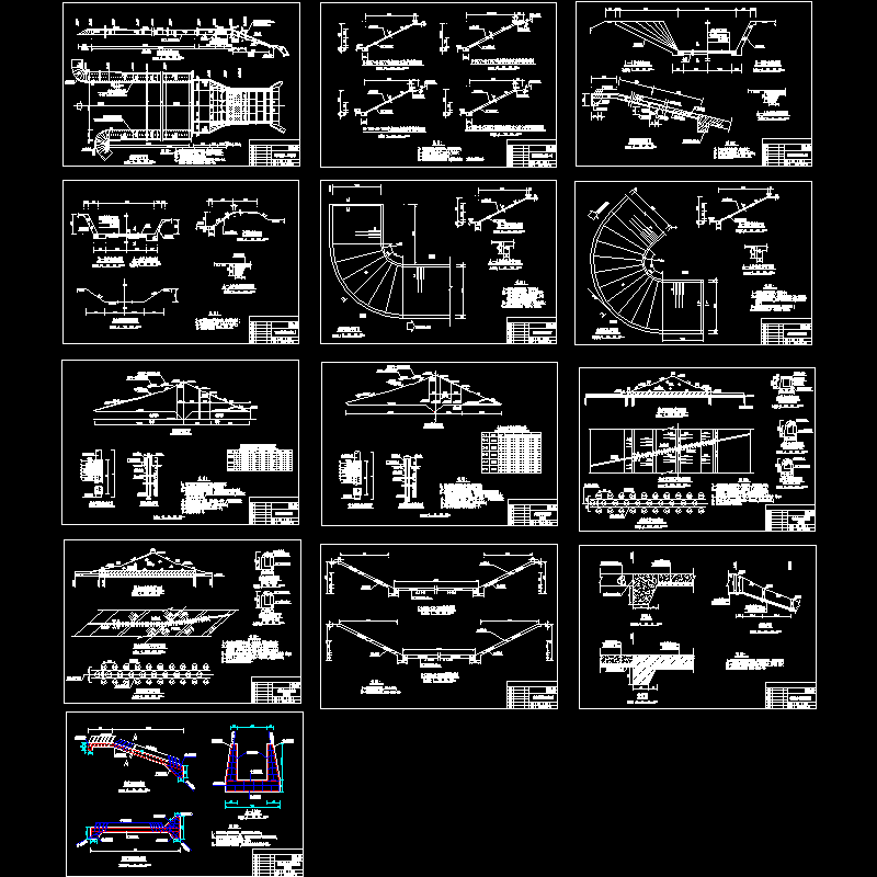 [CAD]溢洪道施工全套图纸（平面图剖面图）.dwg