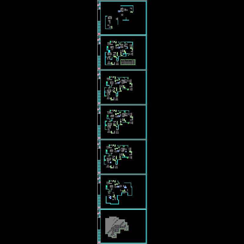 [CAD]一梯三拐角户型平面图纸（适合多层、小高层）.dwg