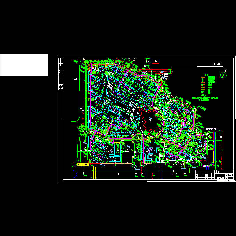 小区给排水总平面CAD图纸(dwg)