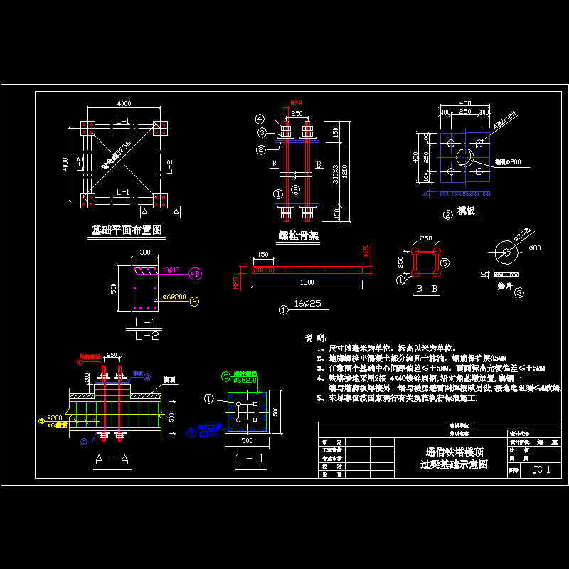 基础梁配筋图 - 1