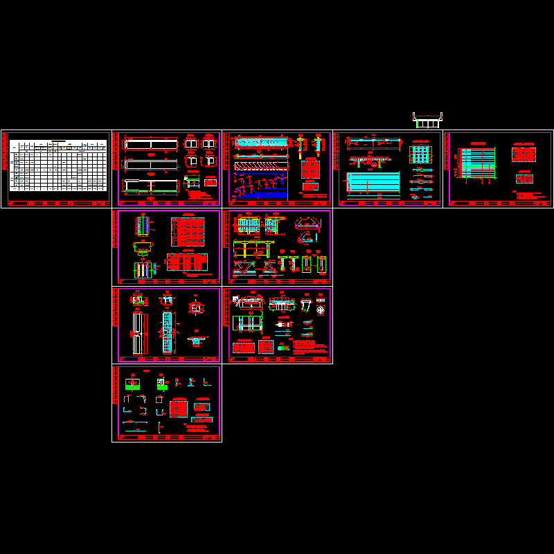 一套中桥20m普通钢筋混凝土T梁设计图纸(排水构造)()