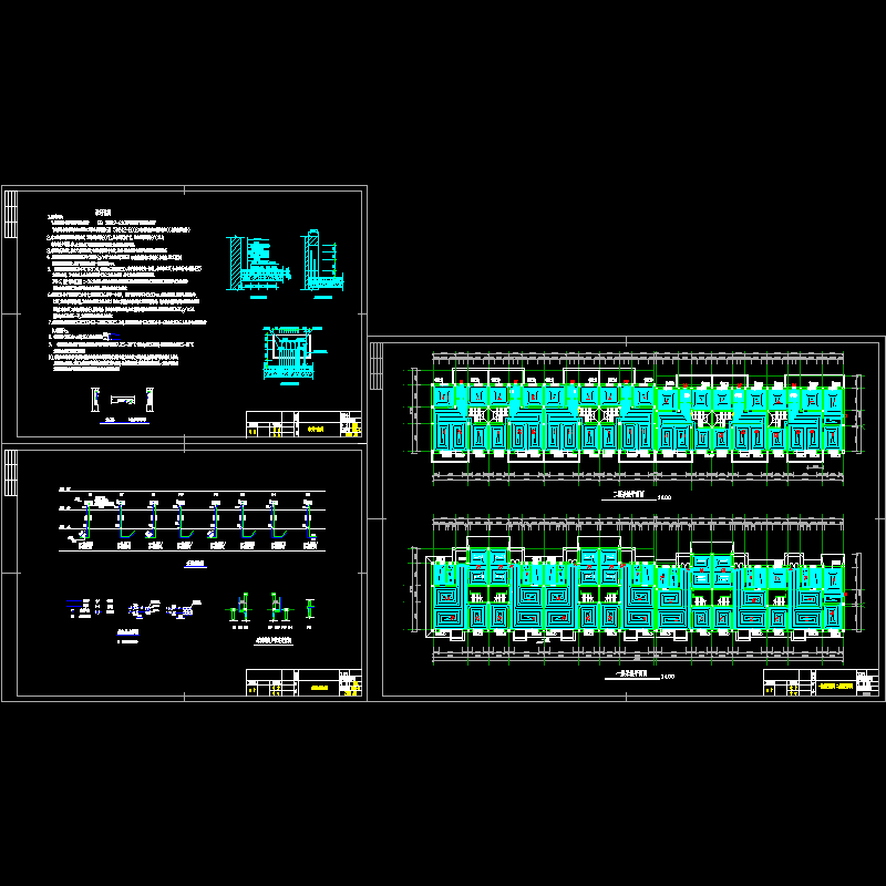 独体楼地板辐射采暖设计cad图纸和平面图,系统图
