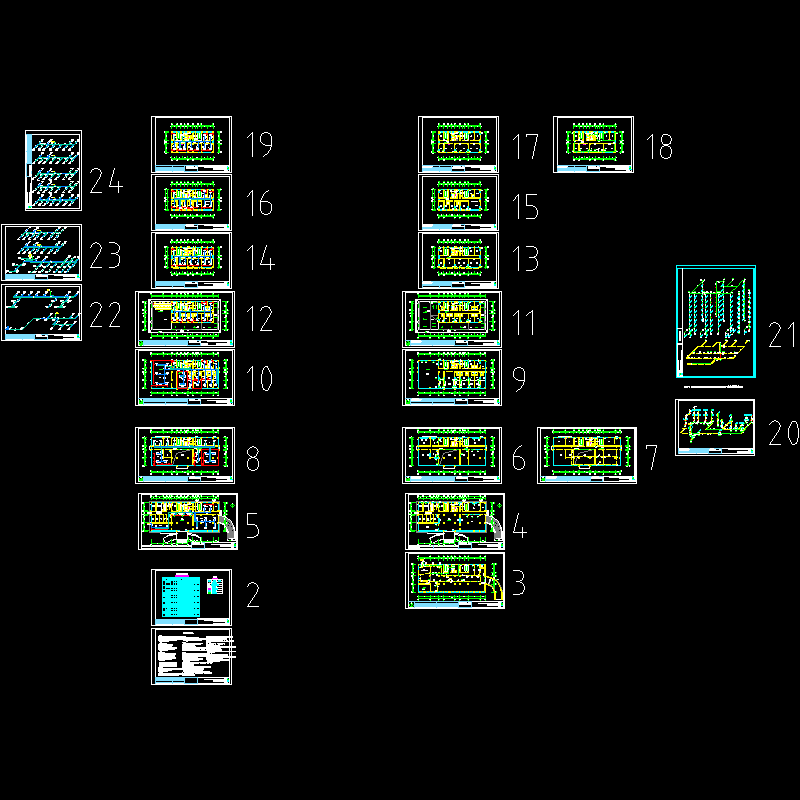 8270平米11层综合楼空调采暖CAD图纸(建筑面积)(dwg)