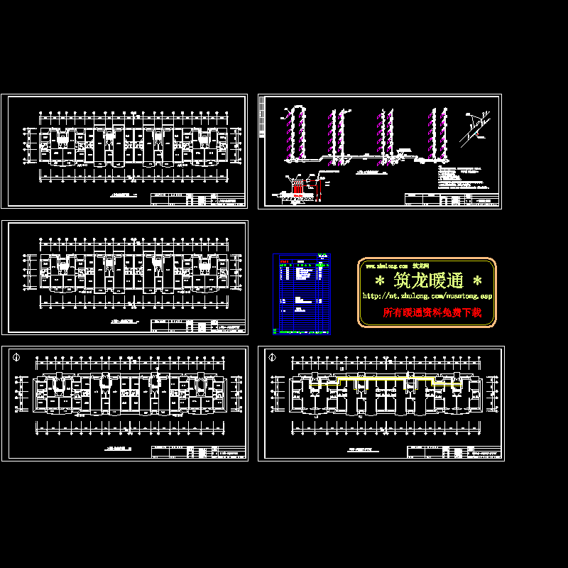 二号住宅楼采暖设计CAD施工图纸(平面图).dwg