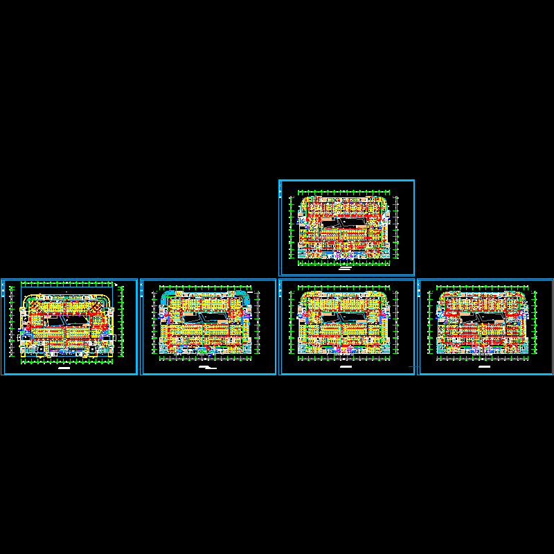 50000平米5层服装城空调平面CAD图纸(dwg)