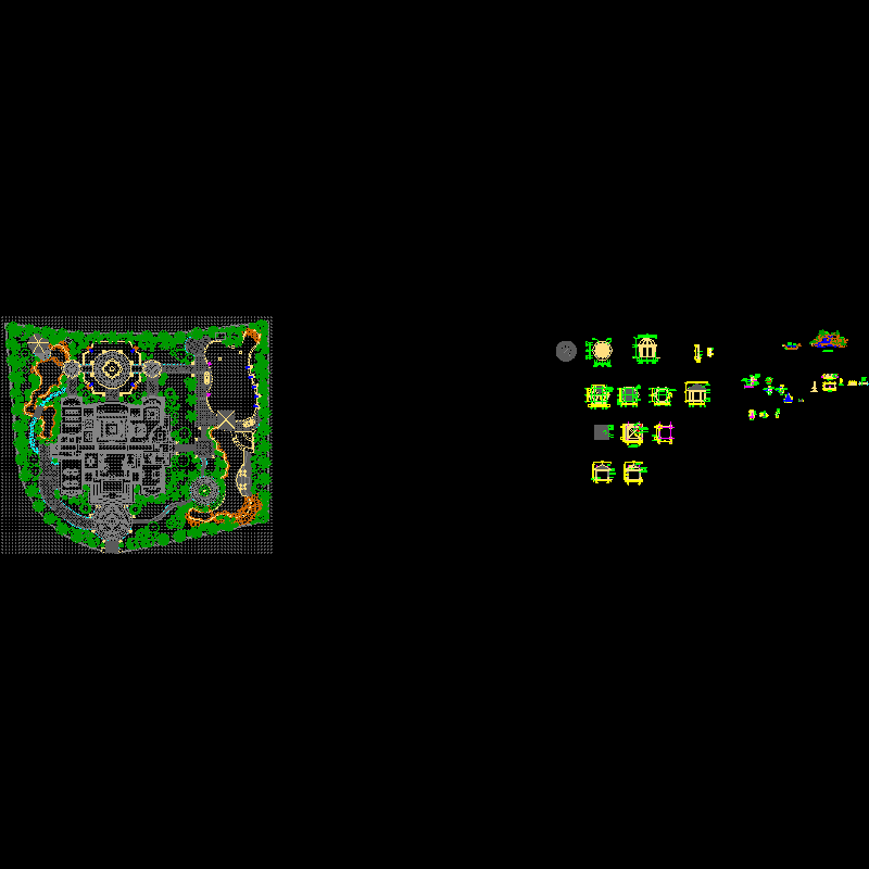 豪宅CAD施工图纸套图纸(铺装平面)(dwg)