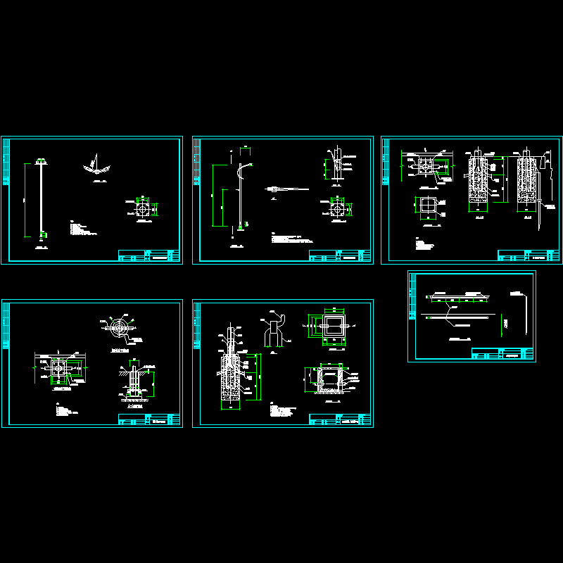 路灯灯杆大样与施工CAD图纸(施工cad)(dwg)