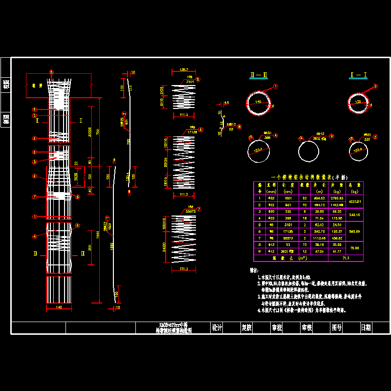 西冲中桥桥墩桩柱钢筋图.dwg