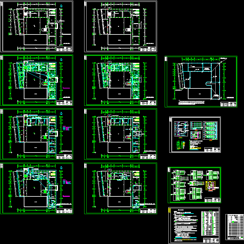 5层教学楼电气CAD图纸（12张）(dwg)