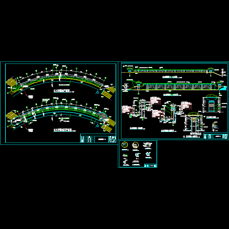 吐水浮雕墙施工CAD详图纸(花池详图)(dwg)