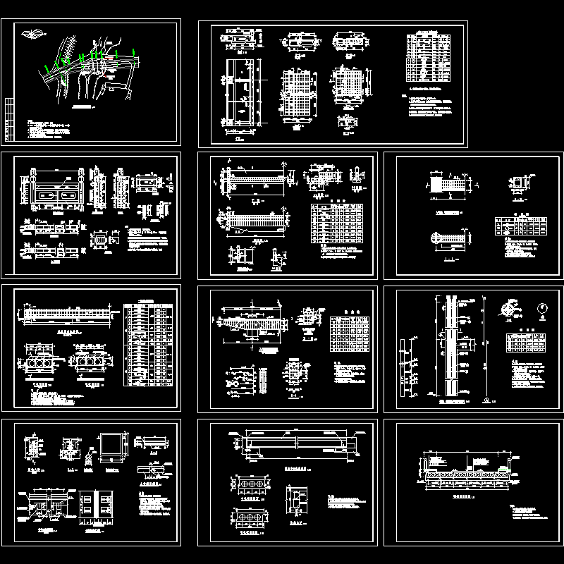 10米钢筋混凝土简支梁桥全套CAD施工图纸.dwg