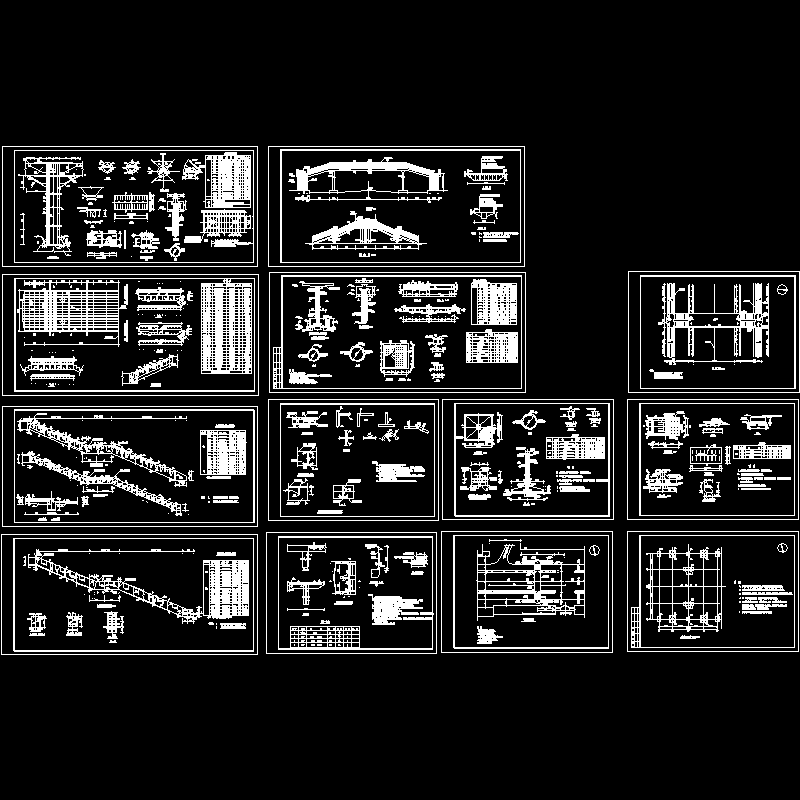 钢箱梁过街天桥全套CAD施工图纸(基础平面布置图).dwg