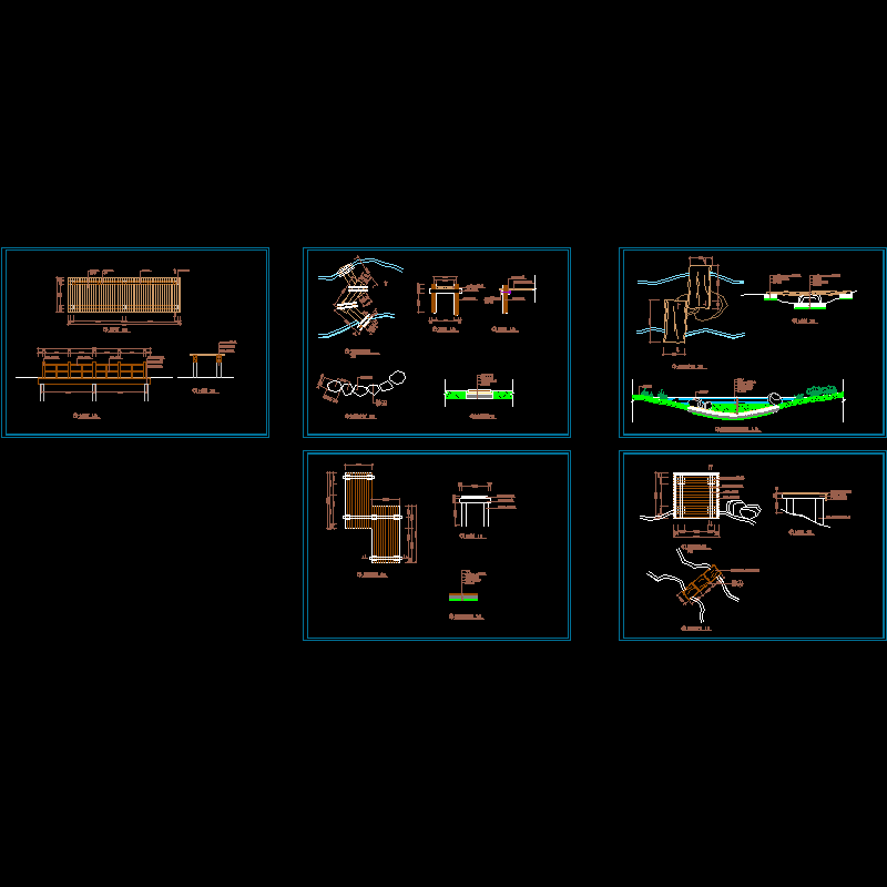 郊野公园休憩区CAD施工图纸(基础详图)(dwg)