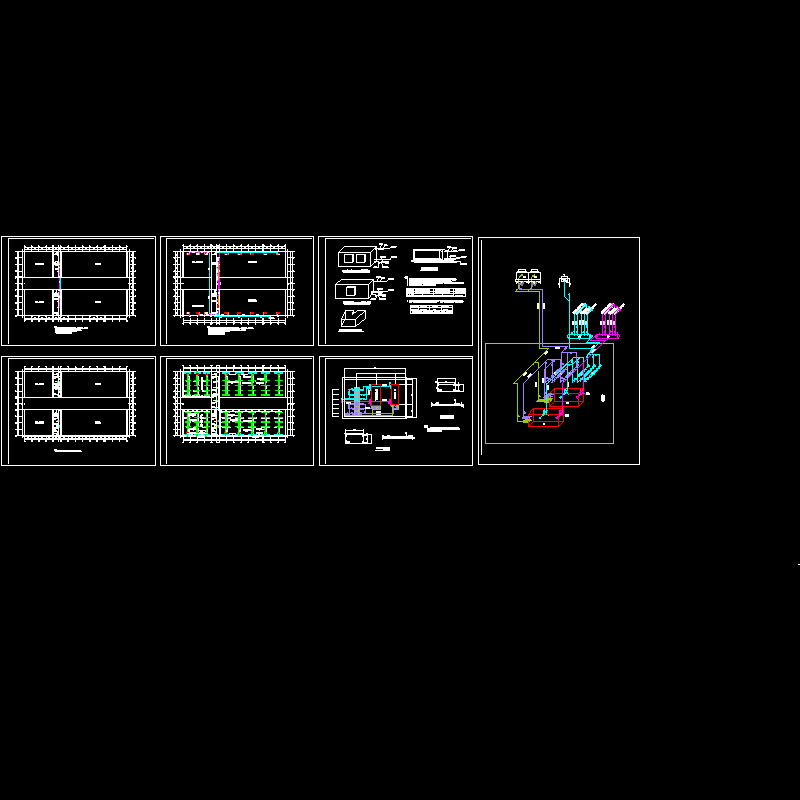 厂房空调施工CAD图纸，共7张图纸(dwg)