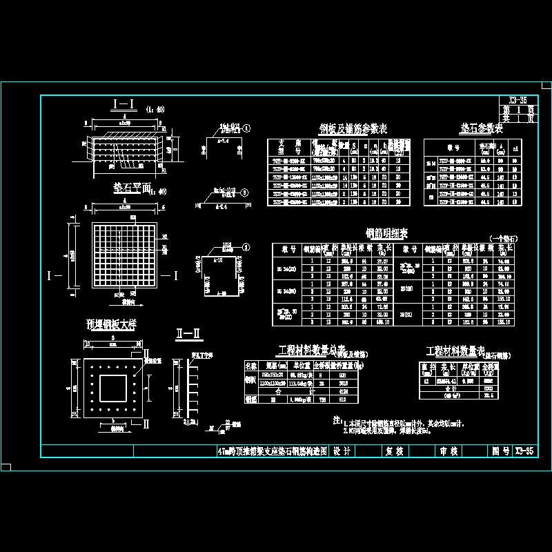 47m跨顶推箱梁支座垫石钢筋构造图(2010.12).dwg