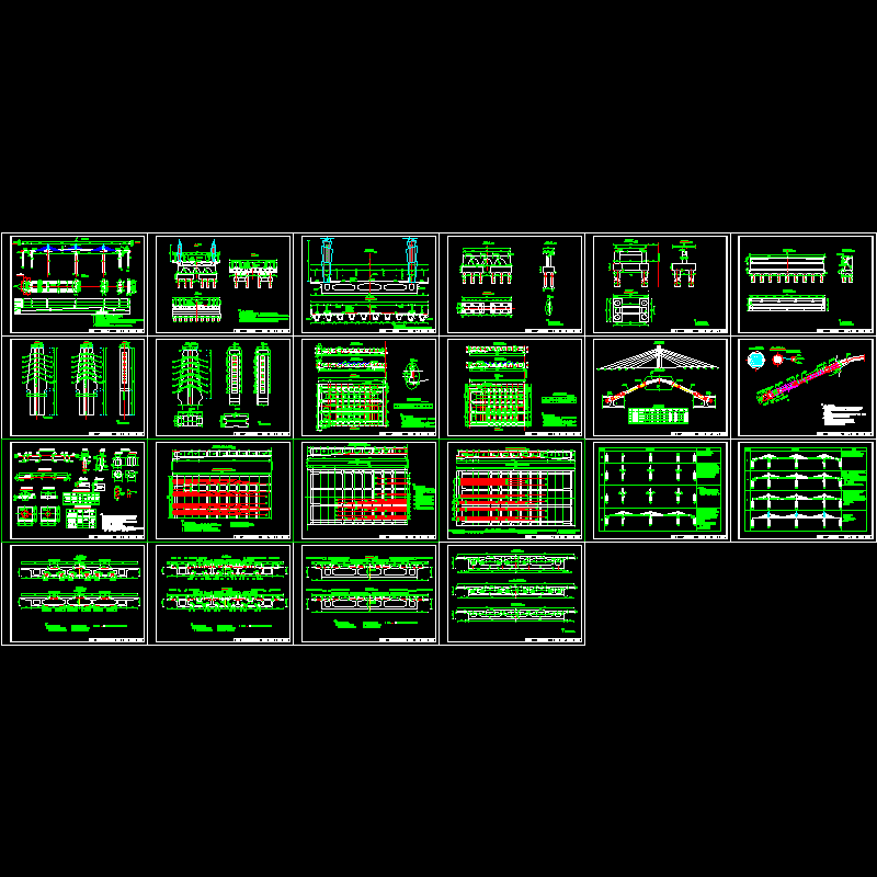 矮塔斜拉桥@投标图纸.dwg