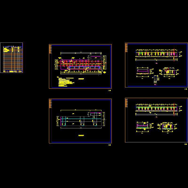 车床基础CAD施工图纸(剖面图).dwg