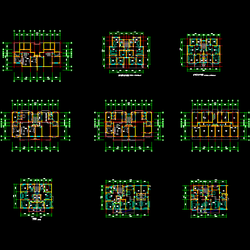 住宅户型设计CAD平面图纸(dwg)