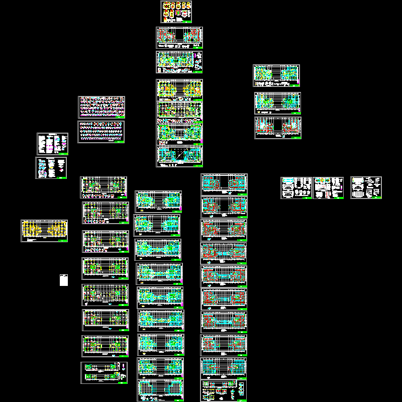 13层复杂双塔连体高层结构CAD施工大样图(dwg)(乙级桩基础)