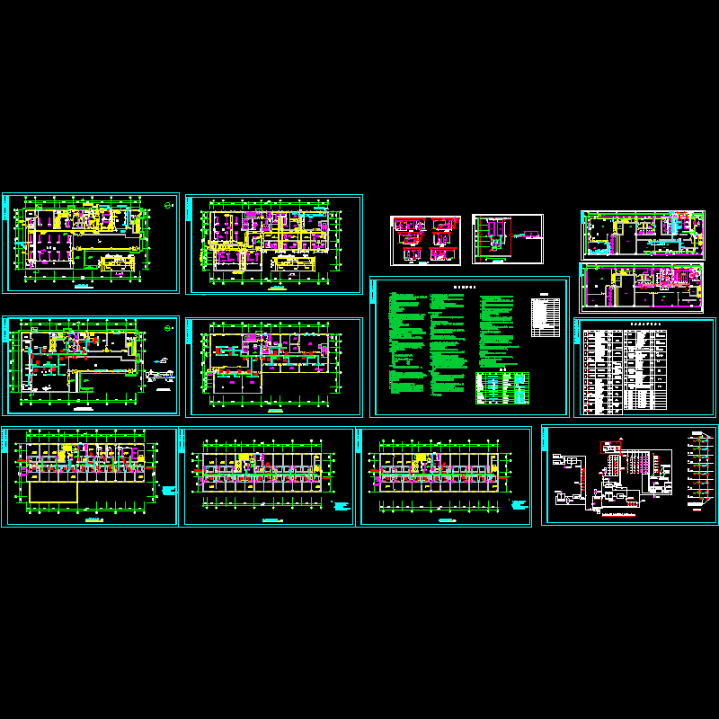 [CAD]7层综合楼空调图纸（总共14页图纸）.dwg