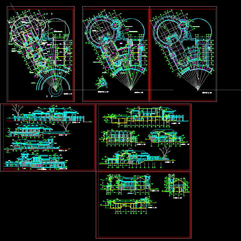 3层会所建筑方案设计CAD初设图纸.dwg