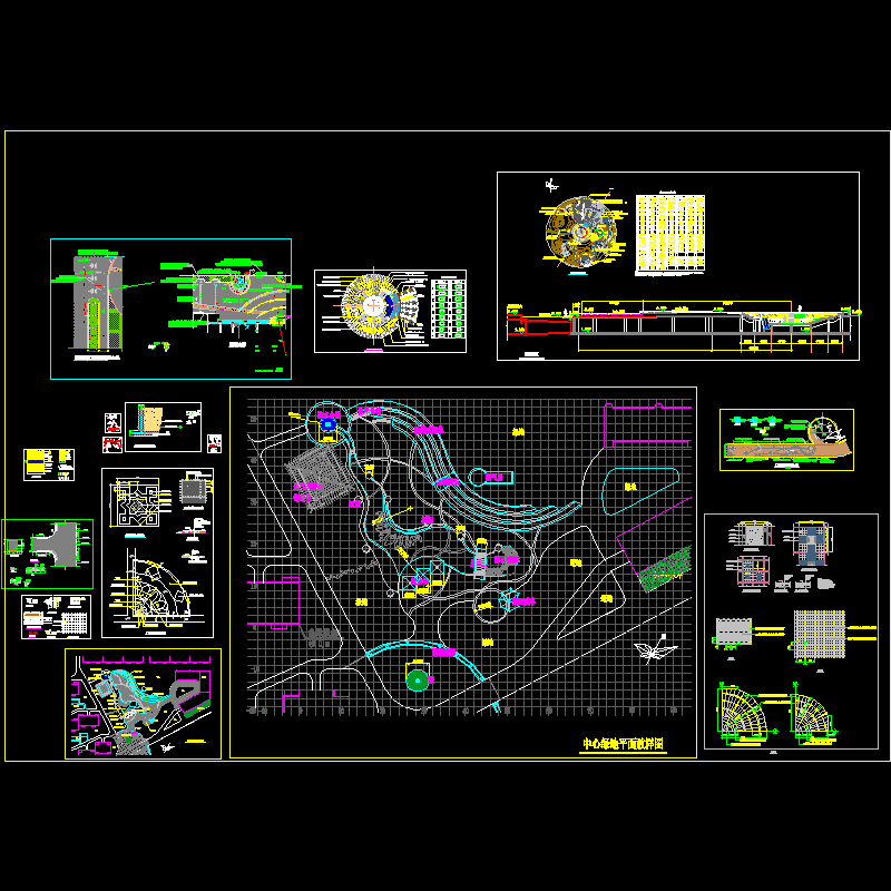 小区中心景区CAD施工图纸.dwg