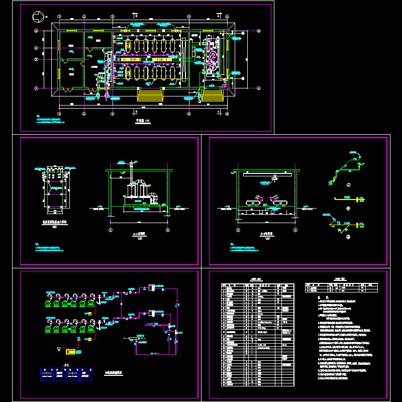 加氯间施工CAD图纸，含说明(基础大样图)(dwg)