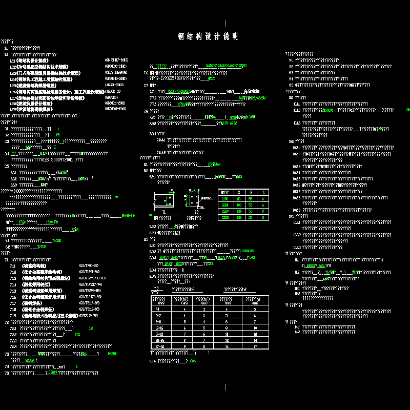 [CAD]钢结构厂房结构设计说明.dwg