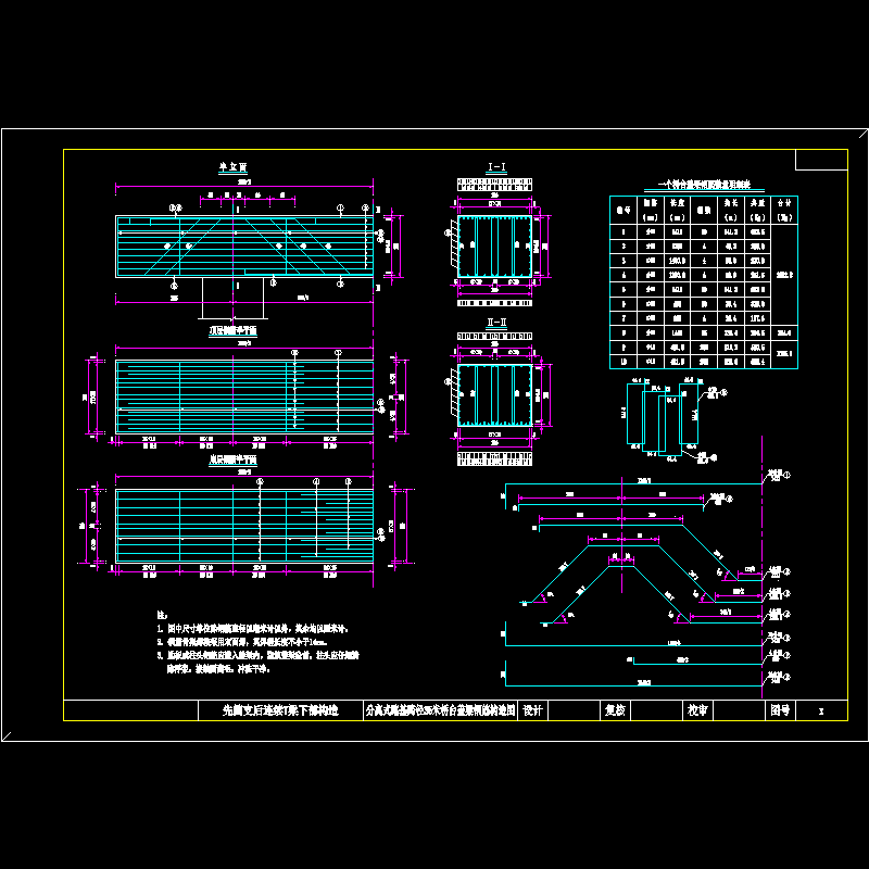 l=35m b=26m 分离式路基桥台盖梁钢筋构造图.dwg