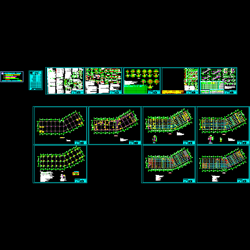 2层桩基础商铺结构施工CAD图纸(dwg)(6度抗震)(二级结构安全)