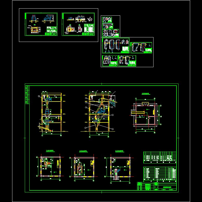 小型电厂碎煤机室安装施工CAD图纸(dwg)