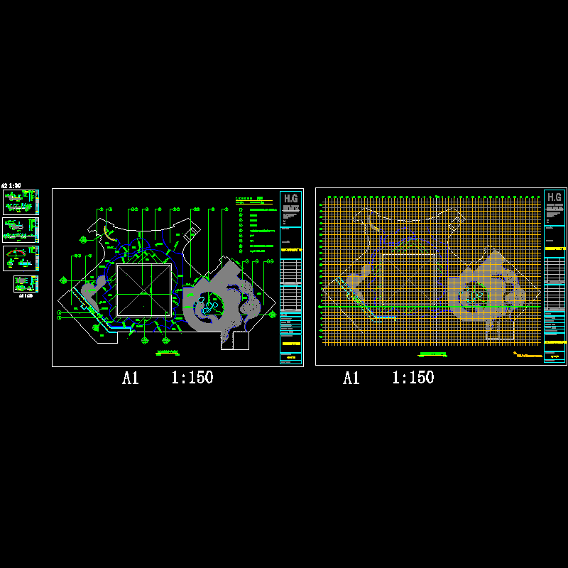 屋顶花园施工CAD图纸(采光顶)(dwg)