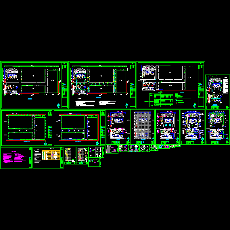 厂区景观施工CAD图纸，共27张图纸(完整图纸)(dwg)