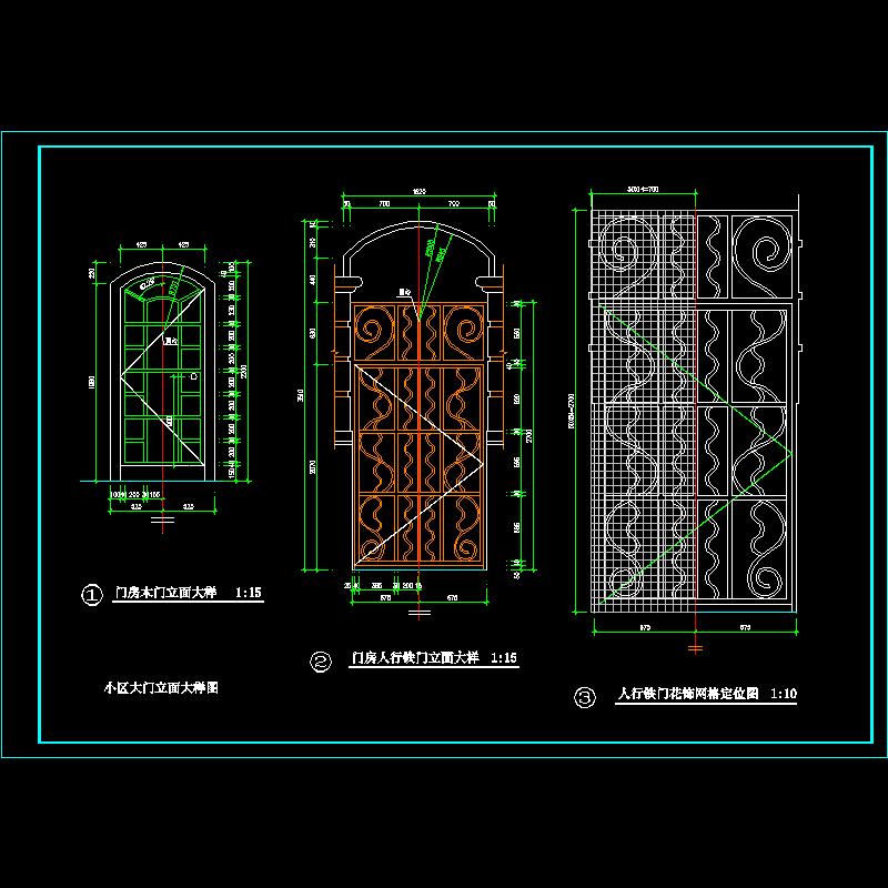 小区大门立面大样图.dwg