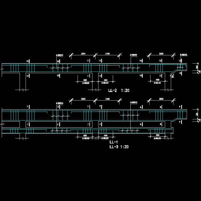 游廊纵剖横梁结构.dwg