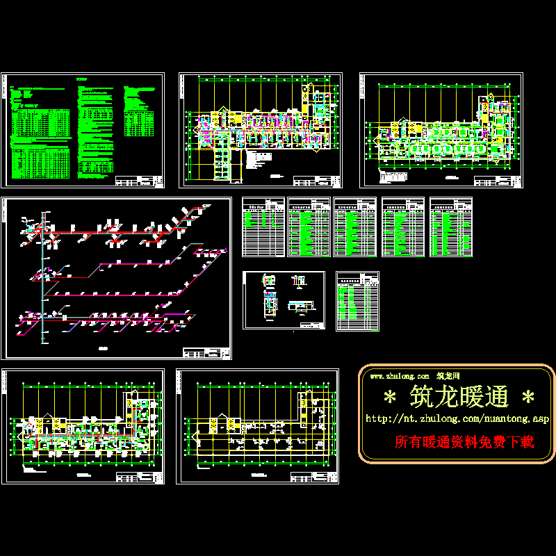 病房洁净手术部空调CAD图纸(风机盘管加新风系统)(dwg)