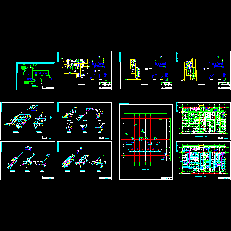 药厂综合制剂车间暖通CAD施工图纸(原理图)(dwg)