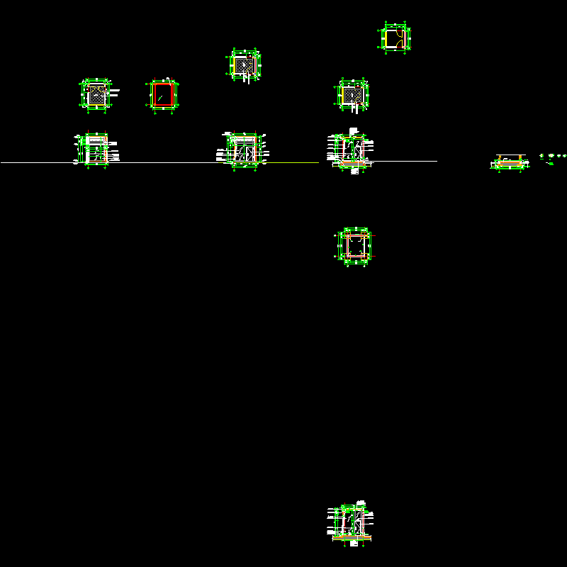 特色现代保安亭CAD施工图纸(基础平面图)(dwg)