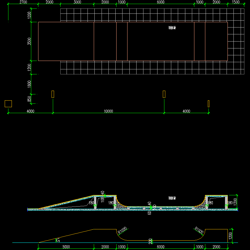 滑板场dwg格式CAD详图纸(平面图)