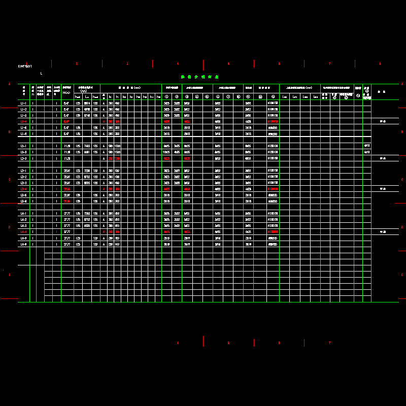 梁构件明细表.dwg