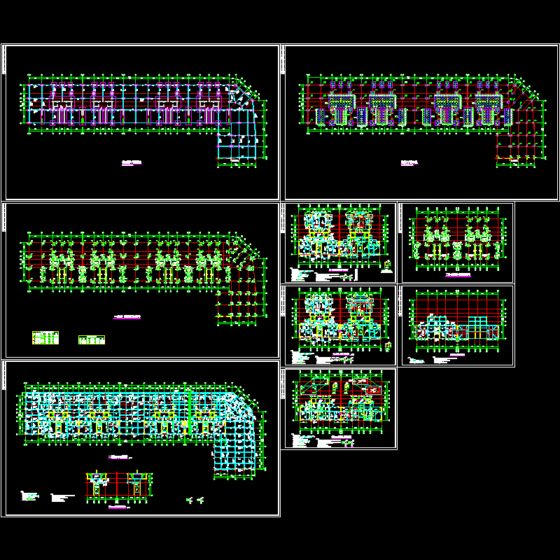 [CAD]综合高层梁板配筋(平面布置).dwg