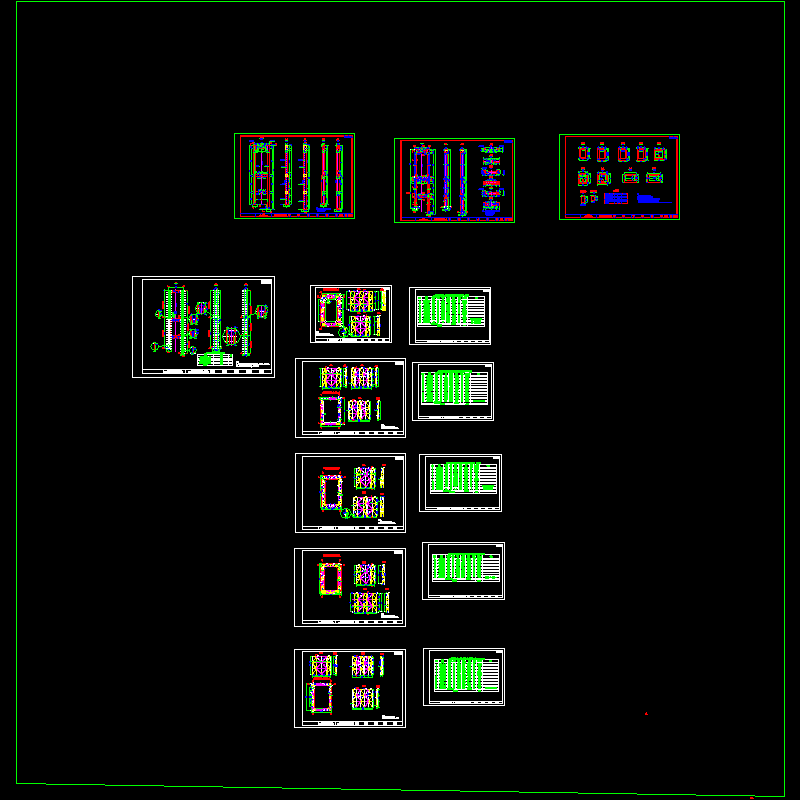 [CAD]159米高悬索桥索塔施工劲性骨架图纸.dwg