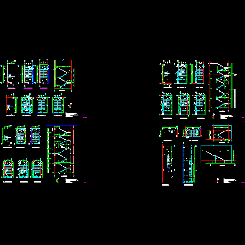 酒店楼梯节点构造CAD详图纸(dwg)