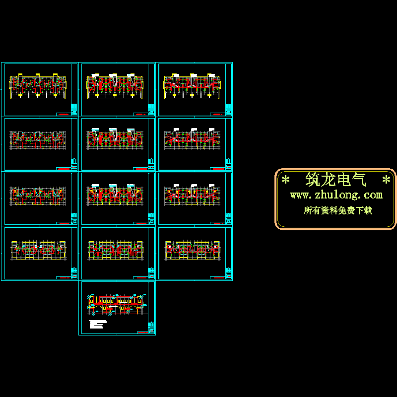 6层住宅楼电气CAD施工图纸(dwg)
